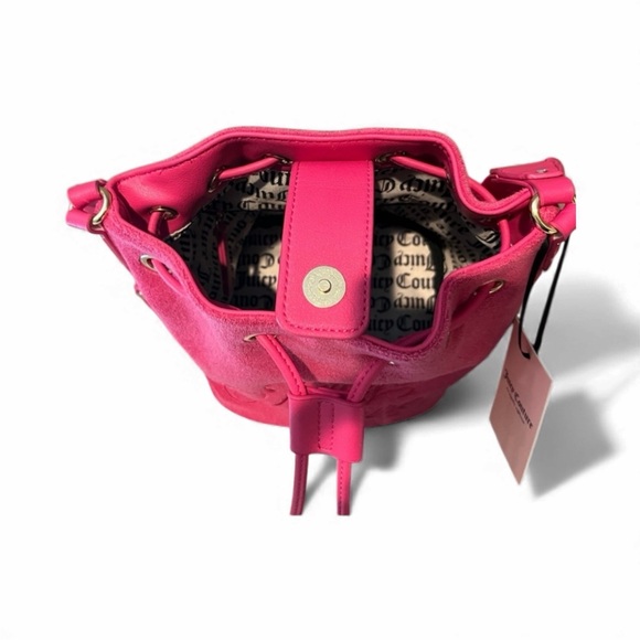 Juicy Couture Hot Pink Terry Bucket Crossbody Bag NWT - Picture 3 of 5